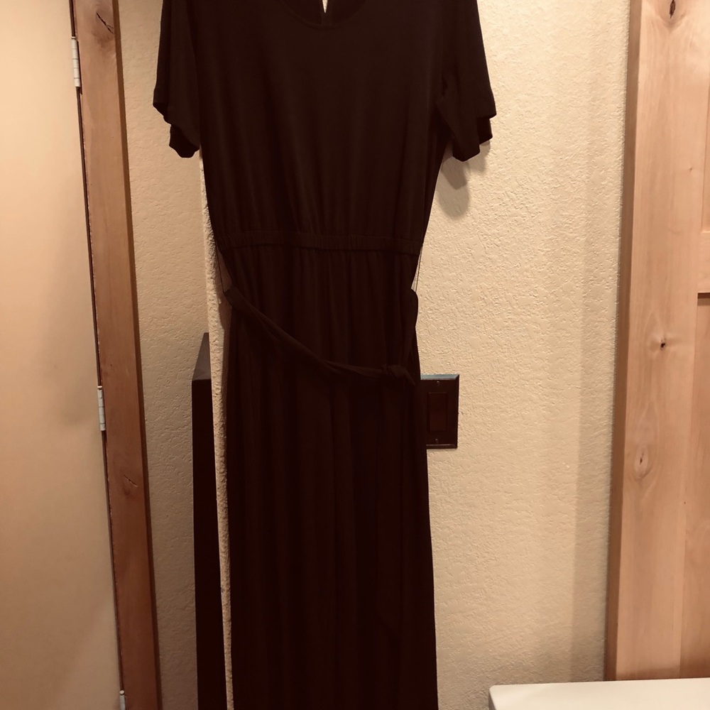 Susan Graver black cropped jumpsuit sz M